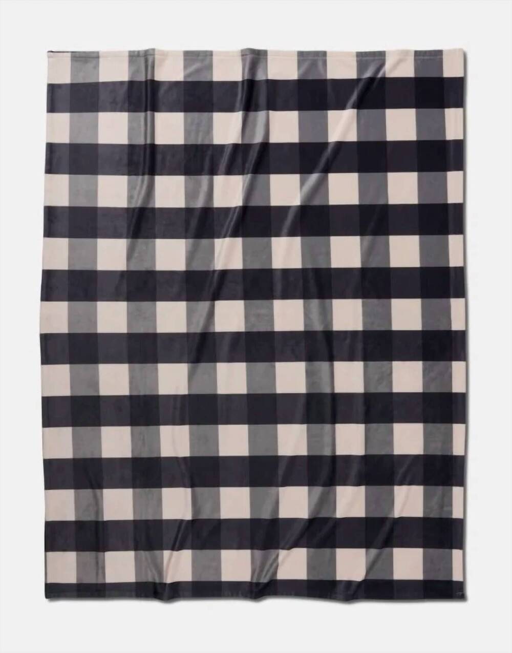 NEW GEOMETRY snowy gingham blanket in black